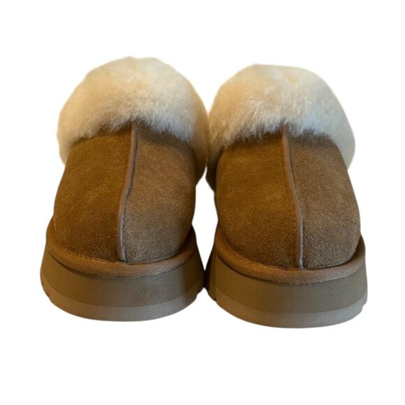 Ugg Women's Disquette Sheepskin Slipper Sand Suede Clog Mule Size 7 - Picture 3 of 7